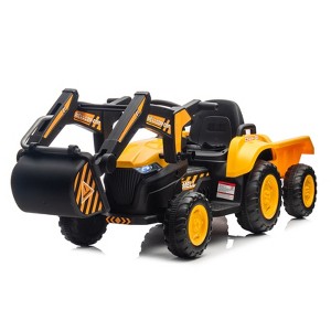 Jojoka 12V Electric Vehicles with Remote Control, Digger, LED Lights, Music, Ride On Car Toy for Kids - 1 of 4