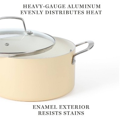Cream Aluminum Nonstick 10-Piece Cookware Set