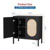 Rattan Buffet Cabinet with Doors and Shelves, Storage Console Cabinet for Living Room, Dining Room, Hallway, Black - 4 of 4