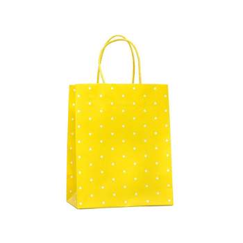 Medium Dotted Gift Bag White/Yellow - Spritz™: Easter Celebration, Polka Dot Pattern, Multicolor Paper Bag
