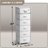 Sorbus Narrow 6 Drawers Nightstand with Steel Frame, Wood Top, Easy Pull Fabric Bins for Home, Bedroom, Office & Dorm - 4 of 4