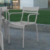 Emma and Oliver Powder Coated Steel Stacking Dining Chair with Arms and 2 Slat Back for Indoor-Outdoor Use - 2 of 4