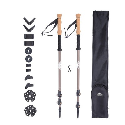 Cascade Mountain Tech Carbon Fiber Monopod Hiking Trekking Poles - 2pk