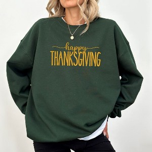 Simply Sage Market Women's Graphic Sweatshirt Happy Thanksgiving Embroidered - 1 of 4