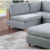 Okak Modern Convertible Sectional Sofa Couch with 2 Corner Wedges, 3 Armless Chairs, 1 Ottomans, Dorris Fabric 6pc Modular Sofa for Living Room, Gray - 3 of 4