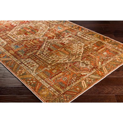 St David Burnt Orange Synthetic Fur Washable Oriental Rug 2'6" x 4'