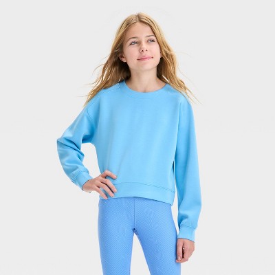 Girls' Airy Sleek Crewneck Sweatshirt - All In Motion™