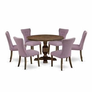 HomeStock 3-Piece Distressed Jacobean Finish Solid Wood Top Dining Table with 2-Chairs - 1 of 4