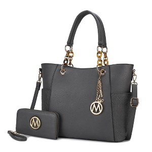 MKF Collection Merlina Embossed pockets Vegan Leather Women’s Tote Bag with Wallet by Mia K - 1 of 4