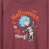 Women's - Dr. Seuss - Halloween Is My Thing Lightweight French Terry Wide Neck Long Sleeve Shirt - 2 of 4