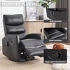 360° Swivel Manual Recliner Chair with Heat & Massage, Swivel Rocker Recliner with Handle Recline, Faux Leather/Linen Upholstery - 4 of 4