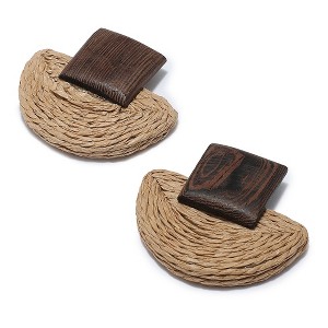 SOHI Women's Straw Drop Earrings - 1 of 3