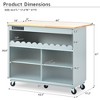 Kitchen Island, with Drop Leaf Kitchen Cart On Wheels, with Large Kitchen Island Cart with 2 Cabinet and 1 Open Shelf - 4 of 4
