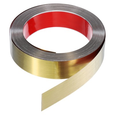 Unique Bargains Self-Adhesive Stainless Steel Mirror Finish Peel and Stick Wall Trim