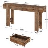 Tribesigns Solid Wood Entryway Table, 63" Console Table with 2 Drawers, Farmhouse Sofa Table Behind Couch for Entrance, Hallway, Living Room - 3 of 4