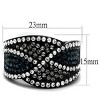 Slickblue Women’s Black Crossover Ring, Stainless Steel with Montana & Clear Pave Synthetic Crystals, Twisted Band, 5–10 - 2 of 4