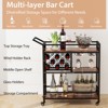 Tangkula 3-Tier Bar Cart Wheels Rolling Serving Cart with Wine Rack and Glass Holder Industrial Storage for Kitchen Dining Room Rustic Brown/Brown - 4 of 4