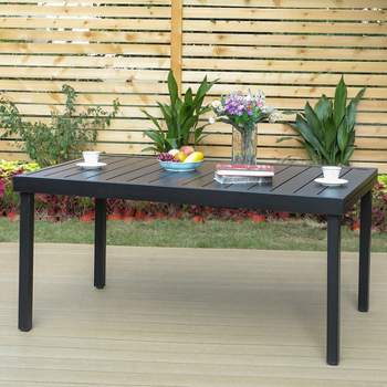 Outdoor Expandable Rectangle Steel Dining Table - Captiva Designs