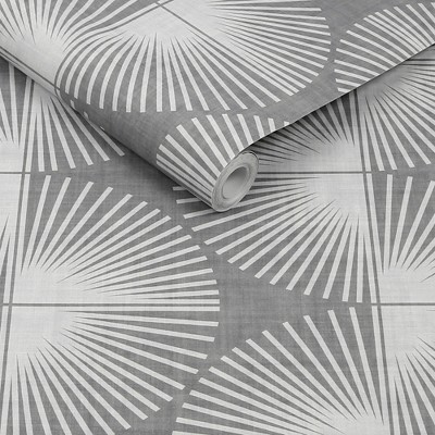 Gray and Ivory Geometric Peel and Stick Wallpaper