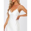 cheibear Women's Spaghetti Strap Nightdress Cami Satin Pajama Dress - 4 of 4