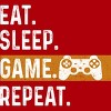 Junior's Design By Humans Eat Sleep Game Repeat By MeowShop T-Shirt - 2 of 2