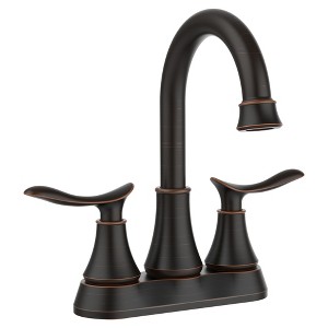 ChicFurnit Bathroom Sink Faucet Two Handle Vanity Sink Faucets with Pop up Drain for Bathroom, Bronze, 14.37"*10.04"*2.6" - 1 of 4