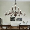 LLHZSY 9-Lights Farmhouse Retro Tree Branch Crystal Chandelier Candle-Style Pendant Light Fixture-Bronze/Nickel - 2 of 4