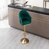 17.3'' Green Vintage Bar Stools with Back and Footrest Counter Height Dining Chairs - 3 of 4
