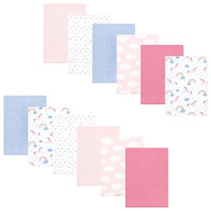 Luvable Friends Hudson Baby Flannel Burp Cloths 12pk Set - 1 of 2