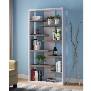 PAGED Ladder Bookshelf Wooden Storage Display Stand Shelf with Open-Back Design for Home Office, Study - 1 of 4