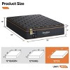 Bestier 12 inch King Size Pillow Top Mattress, Organic Wool Gel Memory Foam Mattress in a Box, Black, Made in US - 2 of 4
