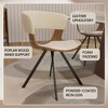 LeisureMod Upholstered Dining Chair in Leather/Velvet Poplar Wood Frame Nymia Series - 4 of 4