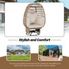 YOOCOZZ Patio Rattan Egg Chair with Rocking Function for Garden and Balcony - 3 of 4