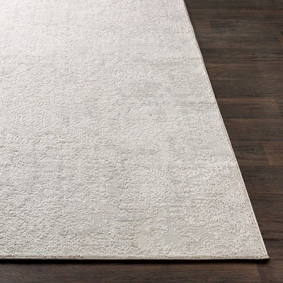 Ximena Light Gray Round Wool and Viscose Area Rug