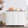 Costway Kitchen Island 2-Door Storage Cabinet Stainless Steel Top w/ Drawers - 4 of 4