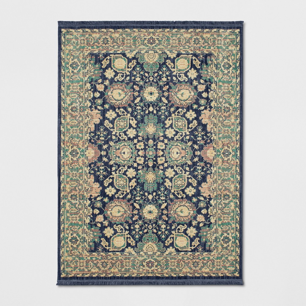 7'X10' Persian Style with Fringe Border Woven Area Rug Indigo - Threshold™
