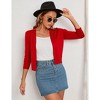 BLUEMING Womens Soft Knit Sweater Cardigan Bracelet Sleeve Open Front Cardigan Above Hip Length Cardigan - 2 of 4