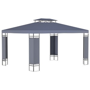Outsunny 10' x 13' Patio Gazebo, Double Roof Outdoor Gazebo Canopy Shelter with Screen Decorate Corner Frame, for Garden, Lawn and Deck - 1 of 4