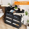 12-Drawer Fabric Dresser, Chest of Drawers with Side Pockets for Bedroom, Living Room, Hallway, Closet - 3 of 4