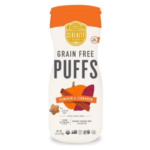 Serenity Kids Pumpkin & Cinnamon Grain Free Puffs Baby & Toddler Snacks - 1.5oz - 1 of 4
