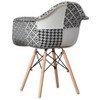 Fabulaxe Mid-Century Modern Style Fabric Lined Armchair with Beech Wooden Legs - 4 of 4