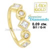 Jewelry Avalanche 20G 14K Gold Bezel Set Princess Cut & Round Diamond Nose Hoop Ring - 2 of 4