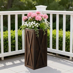 Dovelina 24 - Inch Modern Wooden Rectangular Planter Box,Outdoor Planter for Patio, Deck, Garden, Entryway - 1 of 4