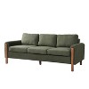 Homy Casa 83.86" Three-Seat Sofa with Curved Armrests & Integrated Wood Legs, Teddy Upholstery - 2 of 4