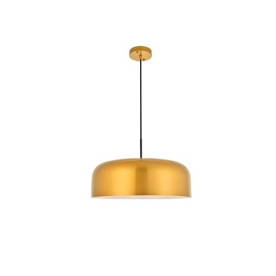 Elegant Lighting Etude 1 light satin gold and black Pendant