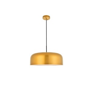 Elegant Lighting Etude 1 light satin gold and black Pendant - 1 of 4