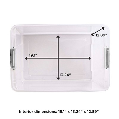Buy Homz 64 Quart Secure Seal Latching Extra Large Clear Plastic ...