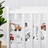 Sweet Jojo Designs Boy BreathableBaby Breathable Mesh Crib Liner Construction Truck Red Blue White - 4 of 4