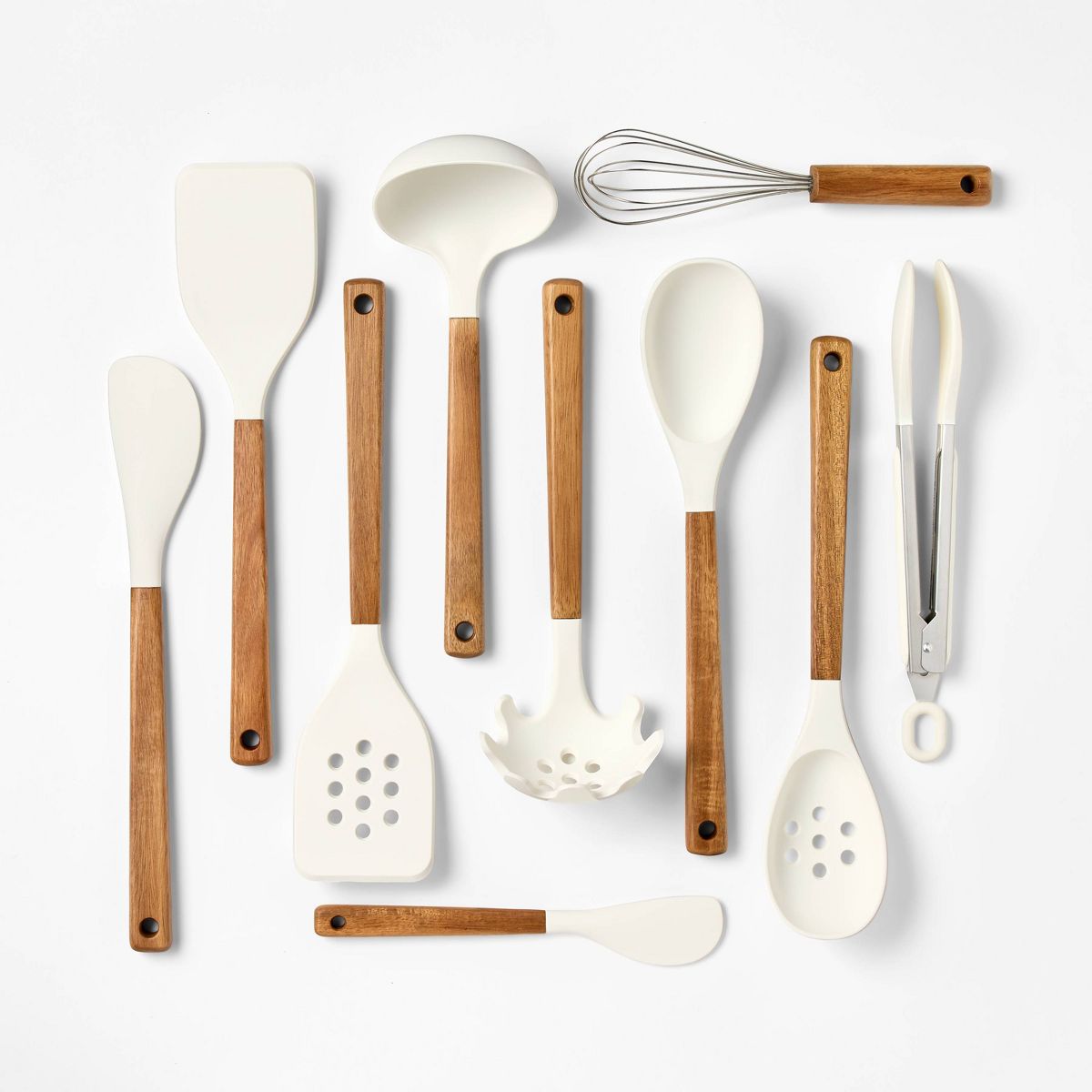 10pc Silicone/Acacia Kitchen Utensil Set - Figmint™