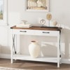 Panel 2-Tier MDF Console Table with Wooden Legs - 2 of 2